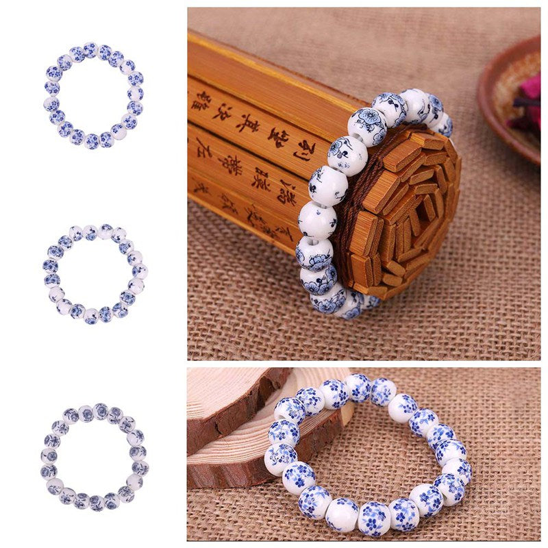 Blue and White Porcelain Beads Bracelet