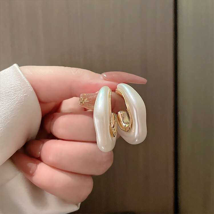 Pearl Hoop Earrings