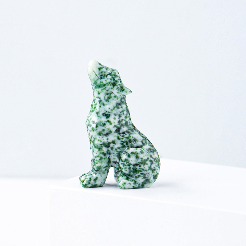 Crystal Wolf Cub Carving Piece