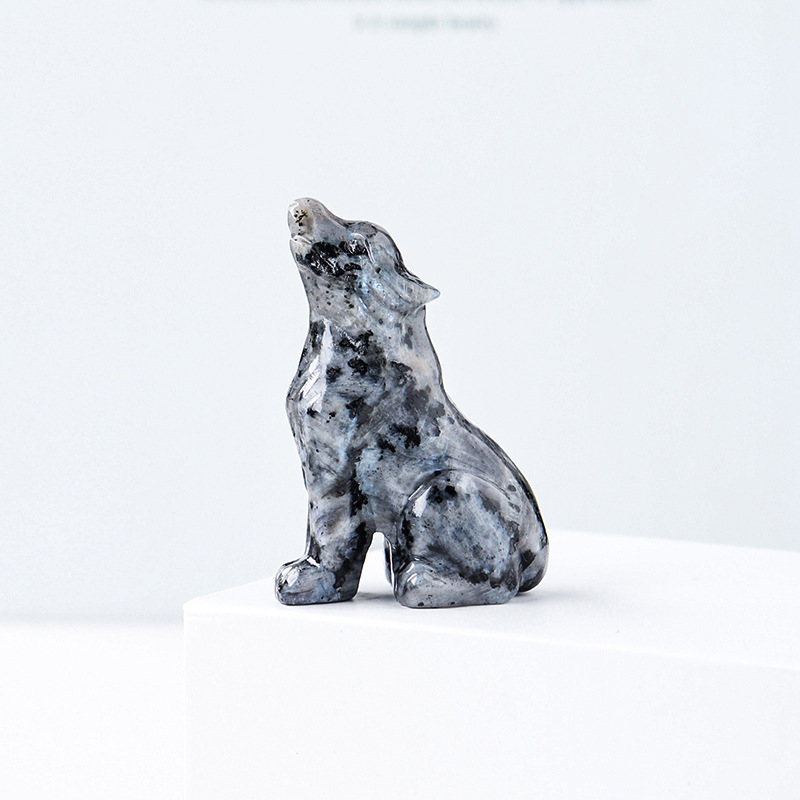 Crystal Wolf Cub Carving Piece