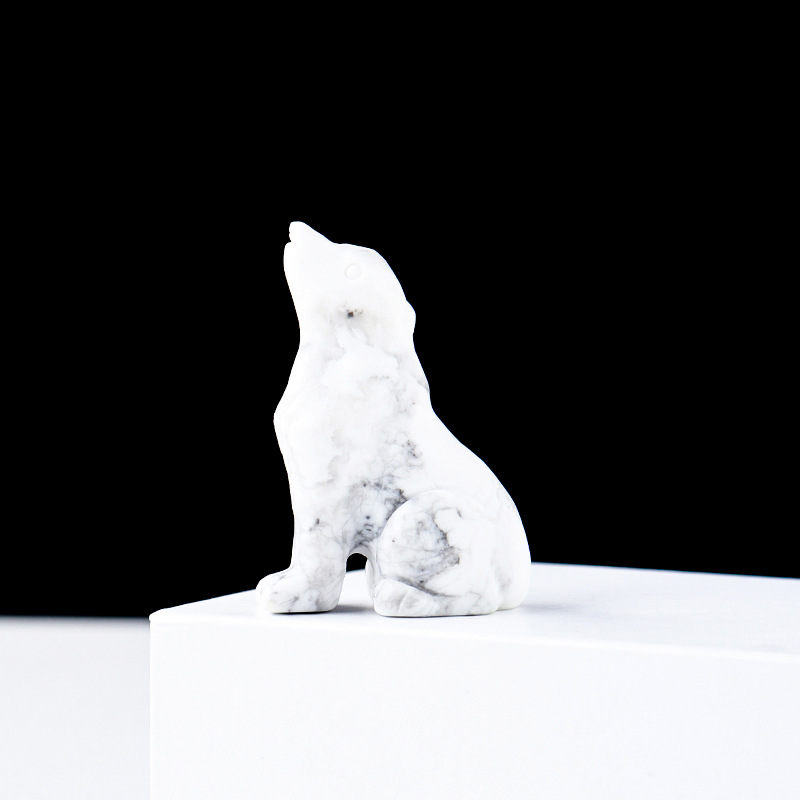 Crystal Wolf Cub Carving Piece
