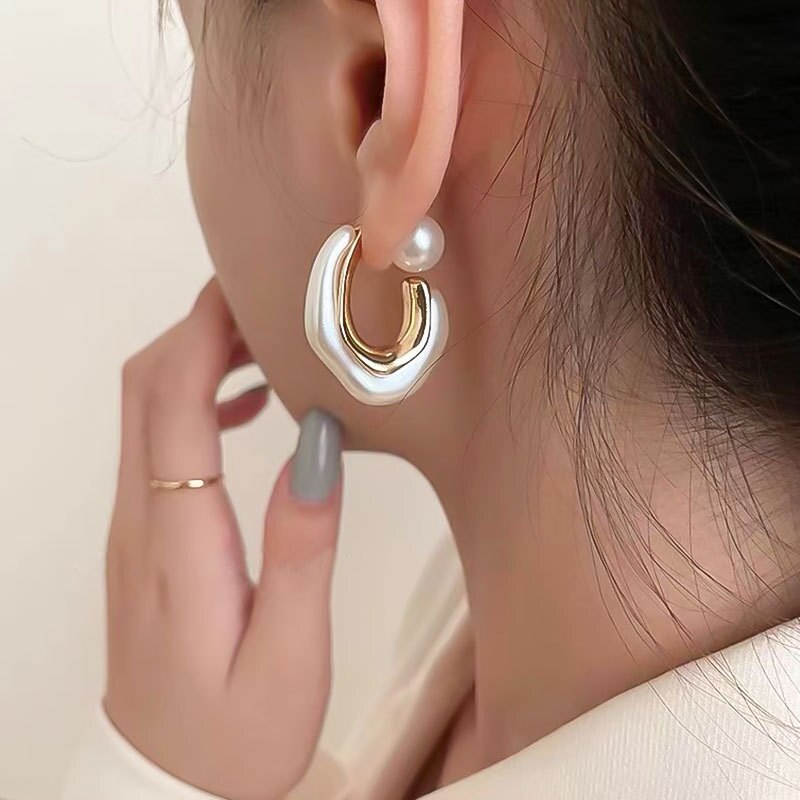 Pearl Hoop Earrings
