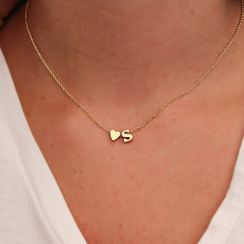 Tiny Dainty Heart Initial