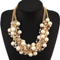 Gold Color Chain Imitation Pearls Beads Necklaces