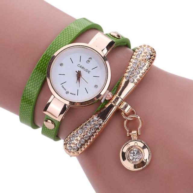 Casual Bracelet Watch With Rhinestones
