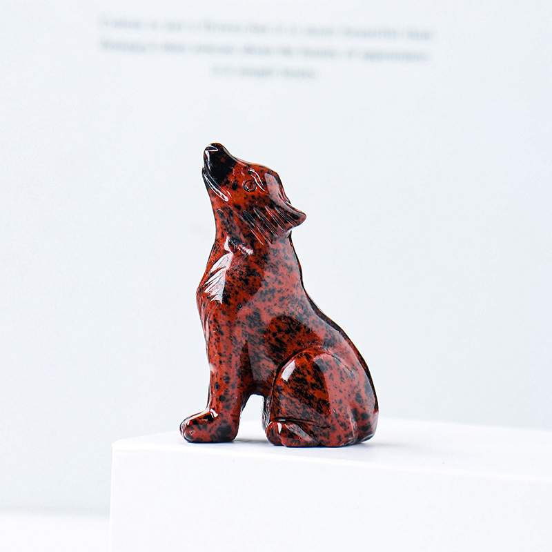 Crystal Wolf Cub Carving Piece