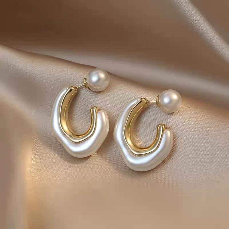 Pearl Hoop Earrings