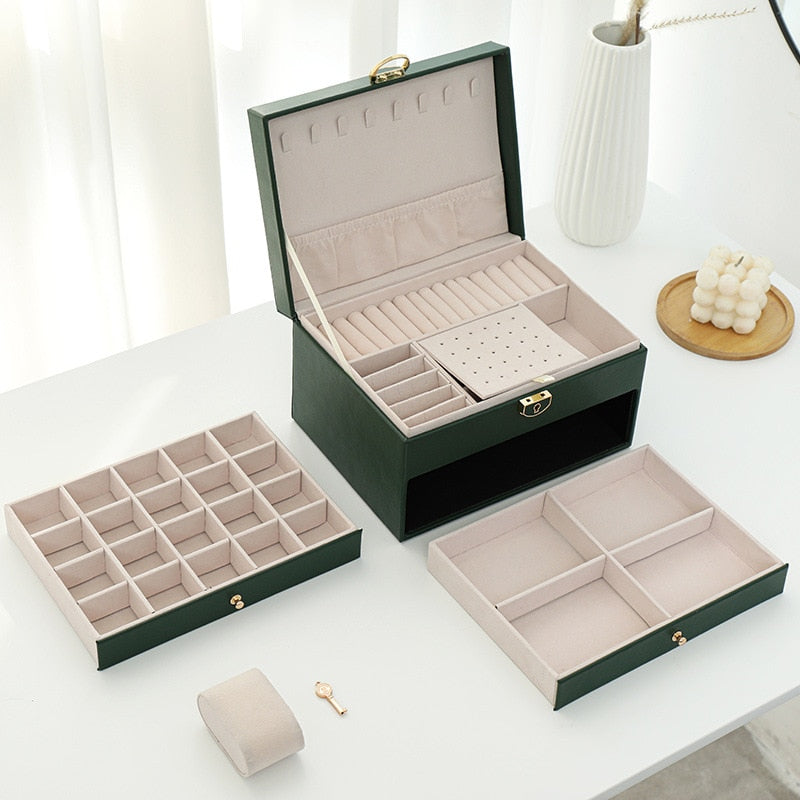 Jewelry Box With 3-layer Large Capacity