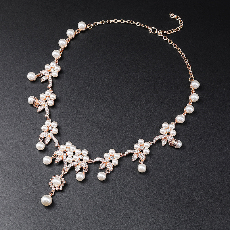 Branch Shaped Pearl Necklace Set
