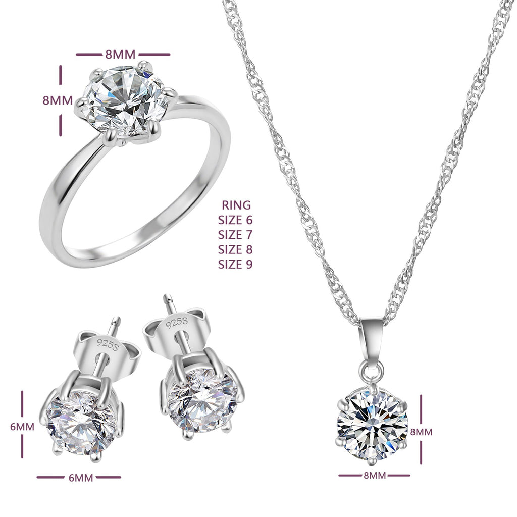 Jewelry Set of Cubic Zircon Statement Necklace & Earrings