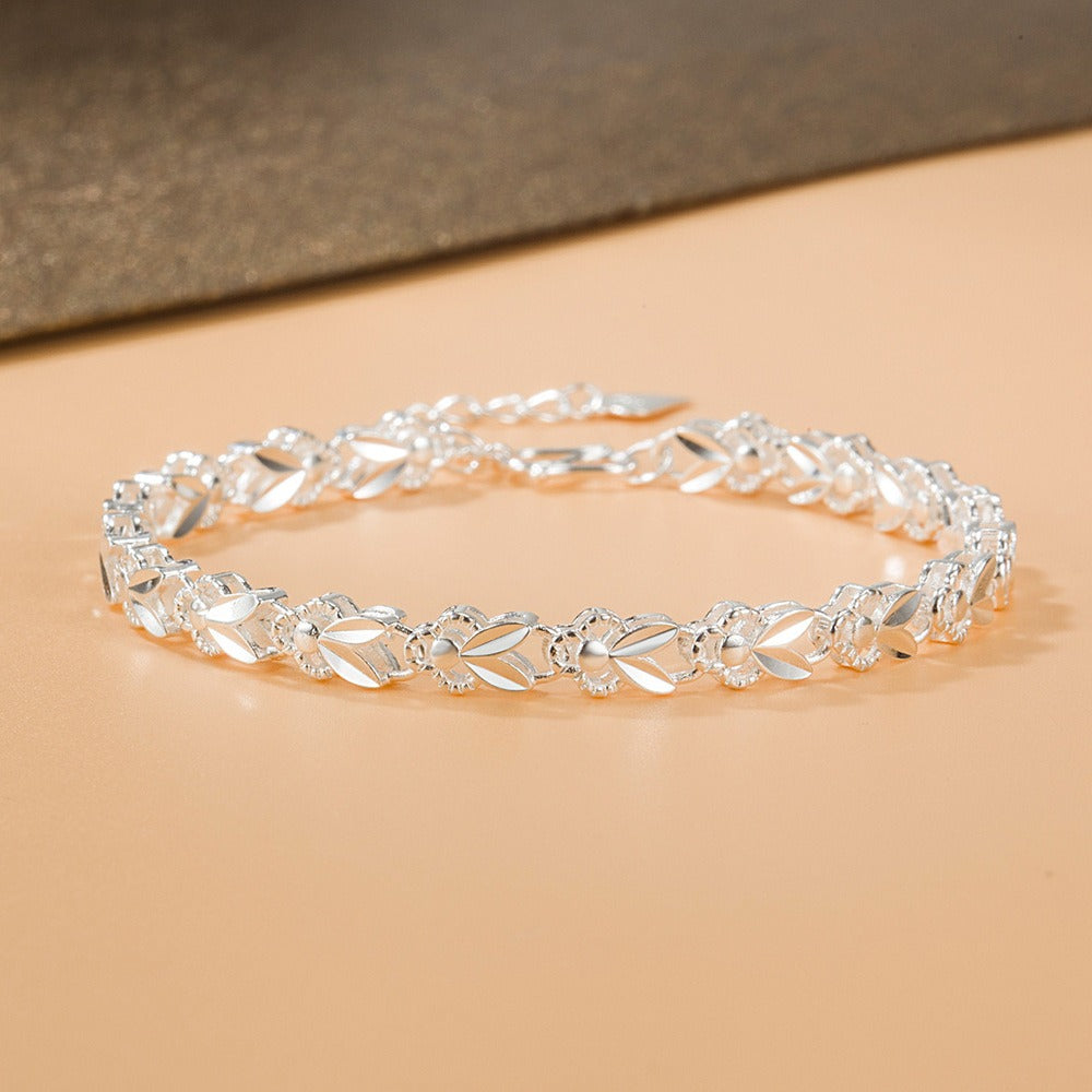 Korean Silver Crystal Bracelet