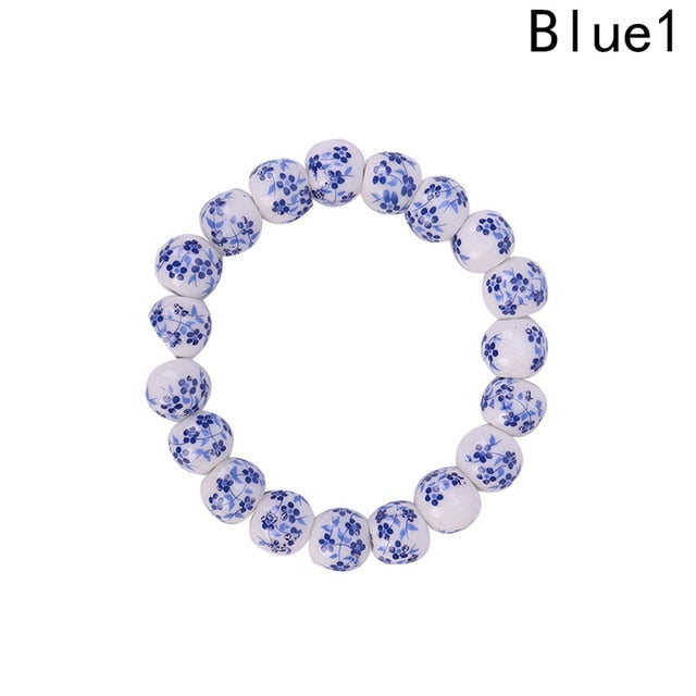 Blue and White Porcelain Beads Bracelet
