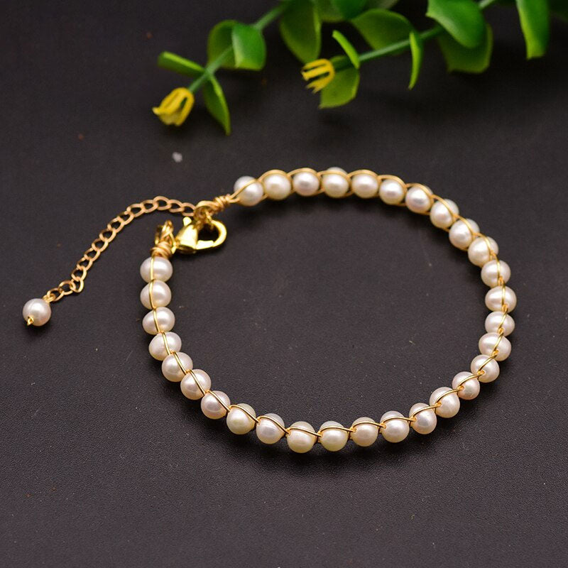 Natural White Pearl Adjustable Bracelets For Women