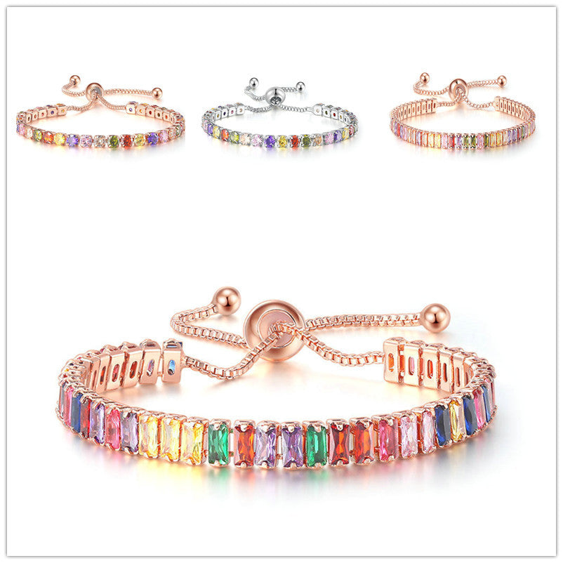 Adjustable Colored Zircon Bracelet