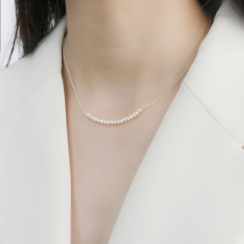 925 Sterling Silver Necklace Pearl Jewelry
