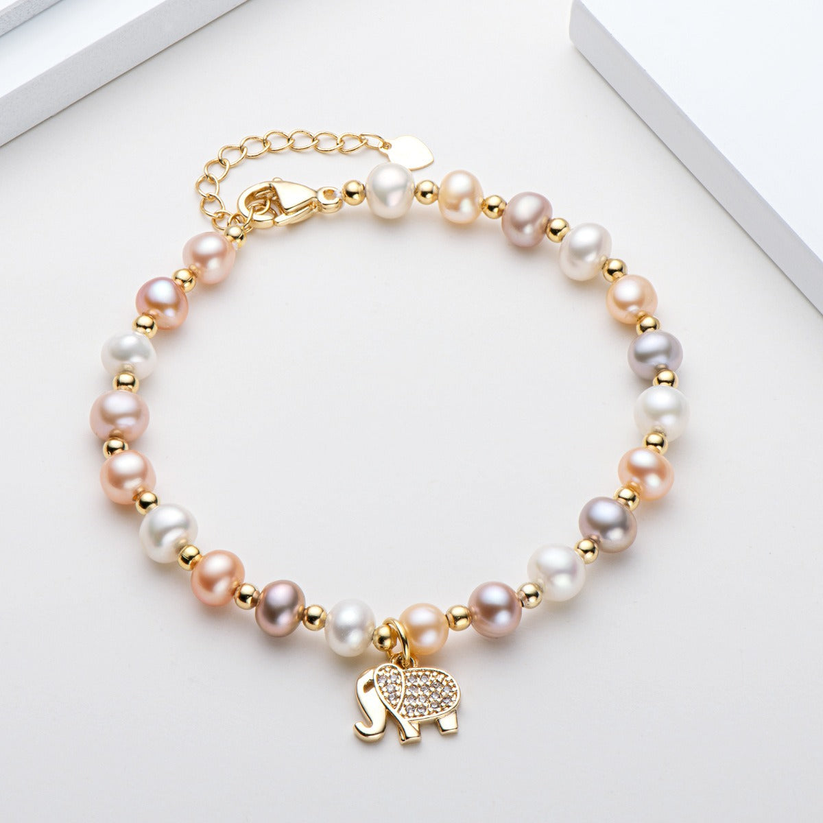 Adjustable 14K Gold Wrapped Pearl Bracelet