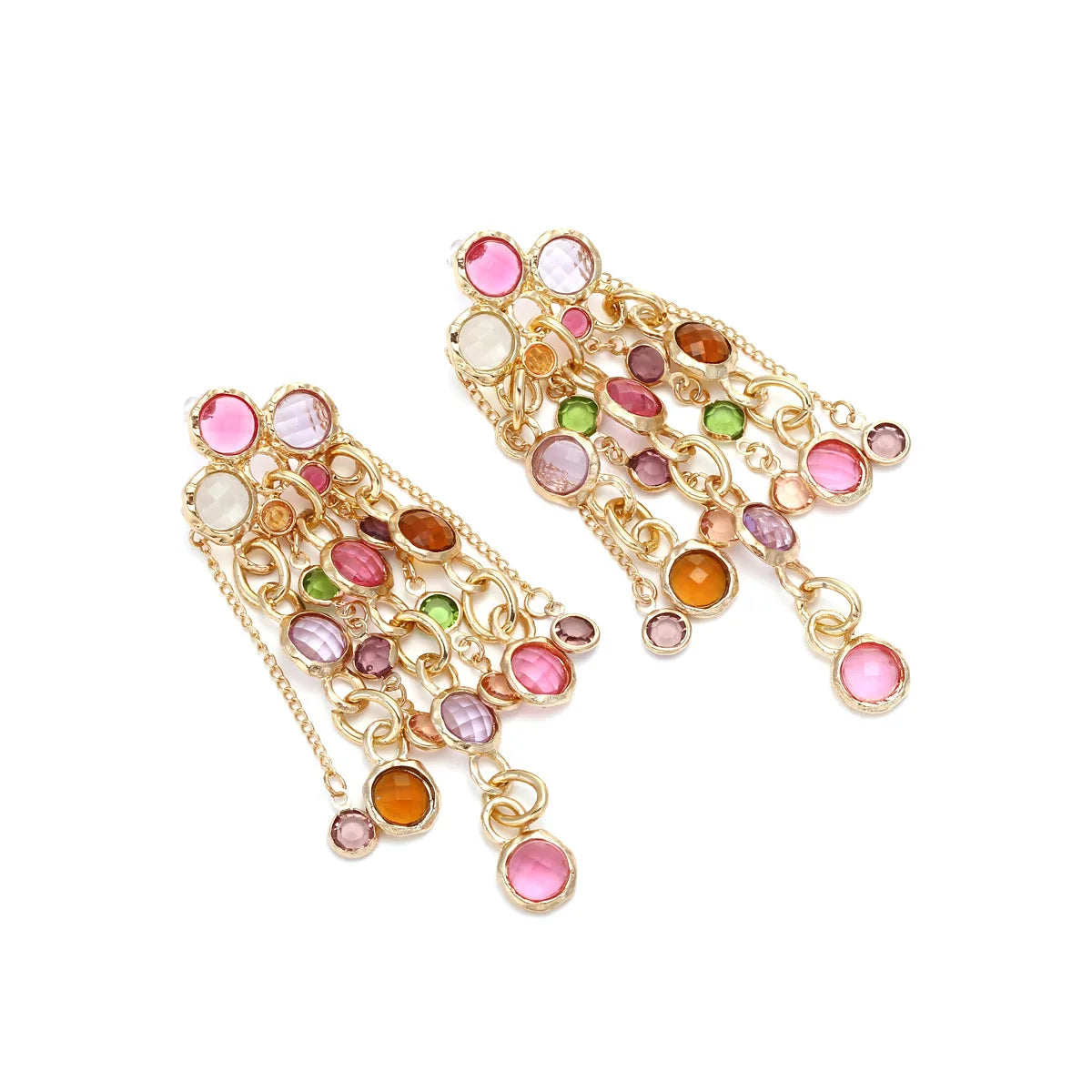 Long Imitation Crystal Tassel Earrings