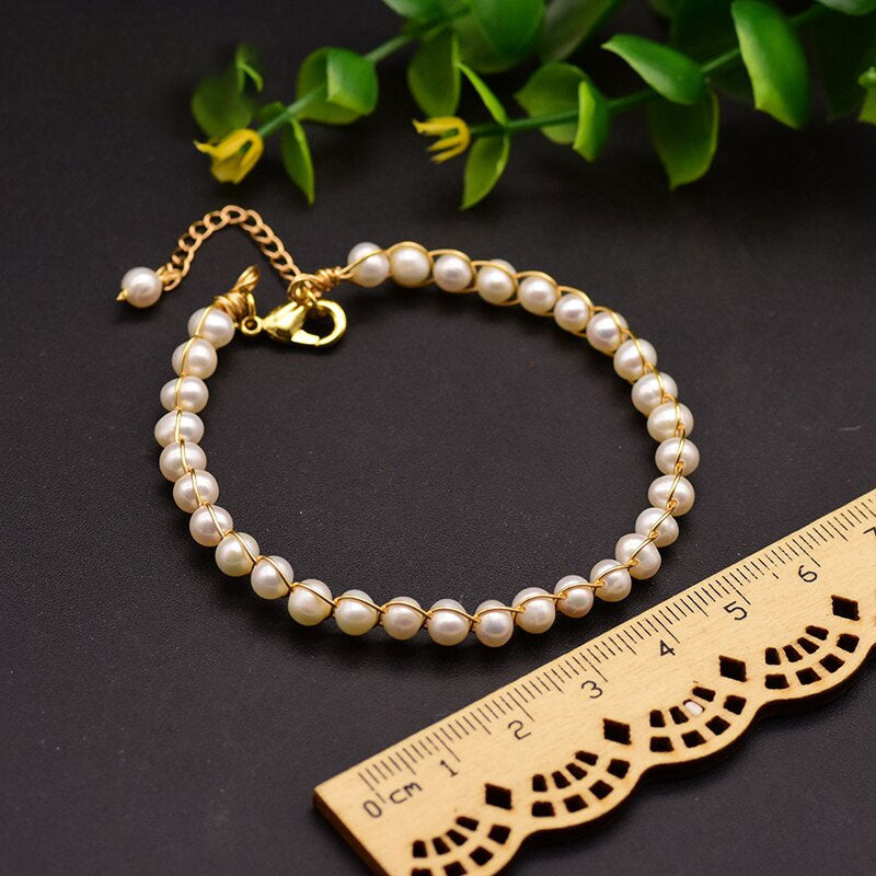 Natural White Pearl Adjustable Bracelets For Women