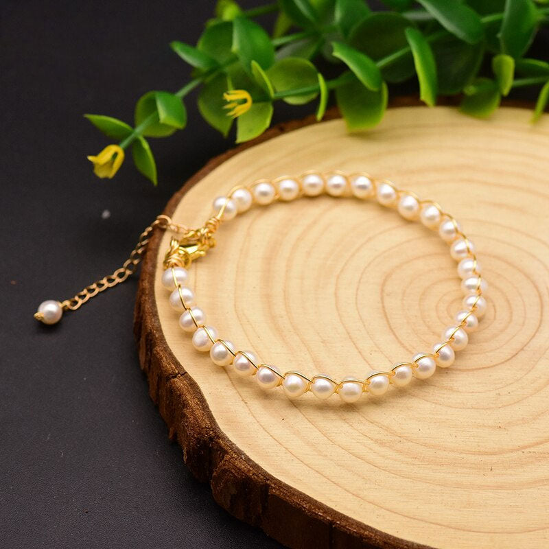 Natural White Pearl Adjustable Bracelets For Women