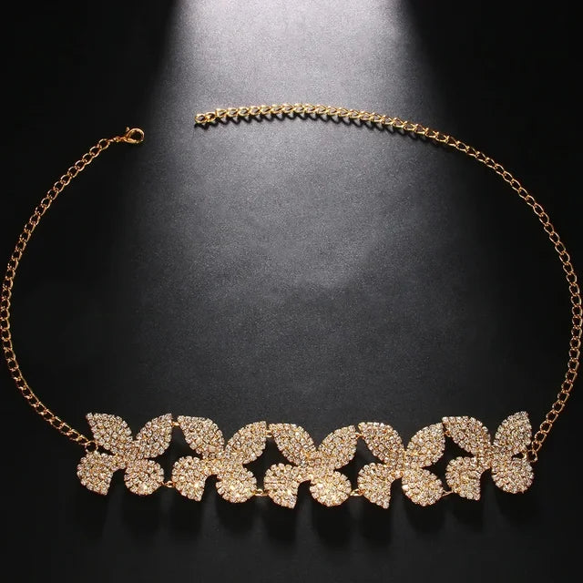 Rhinestone Flower Choker Necklace