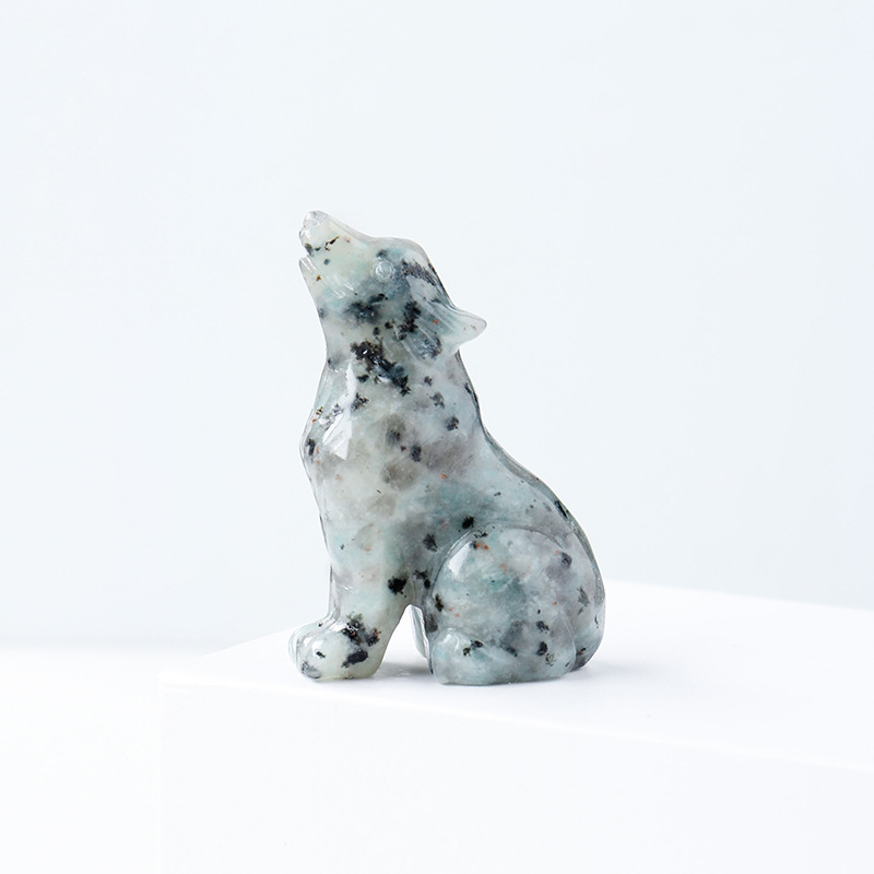 Crystal Wolf Cub Carving Piece