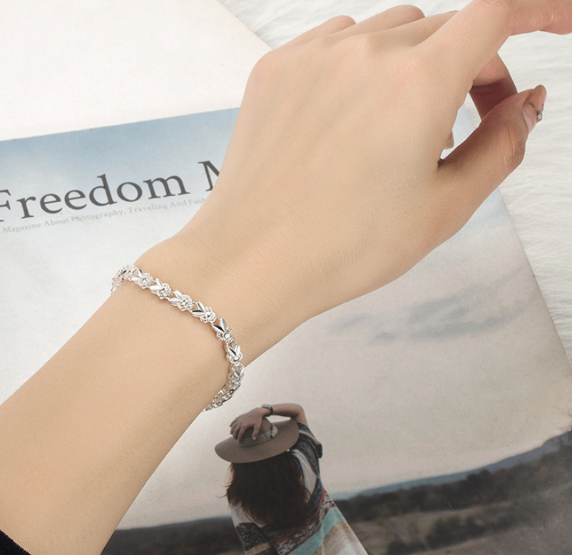 Korean Silver Crystal Bracelet