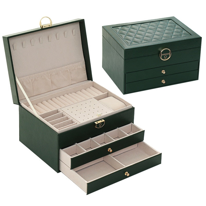 Jewelry Box With 3-layer Large Capacity