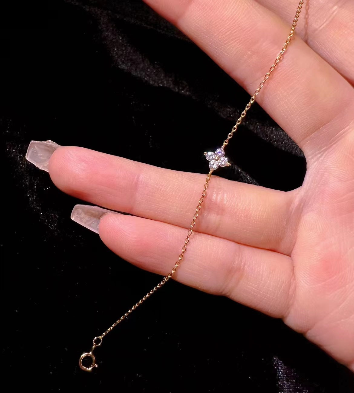 925 Sterling Silver Flower Zircon Bracelet Jewelry