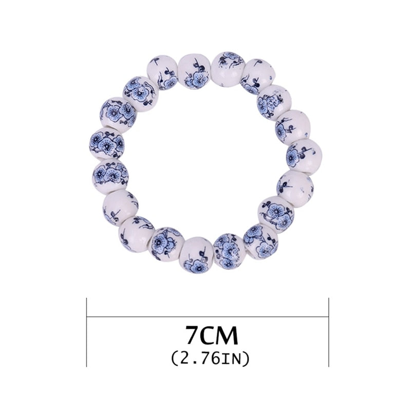 Blue and White Porcelain Beads Bracelet