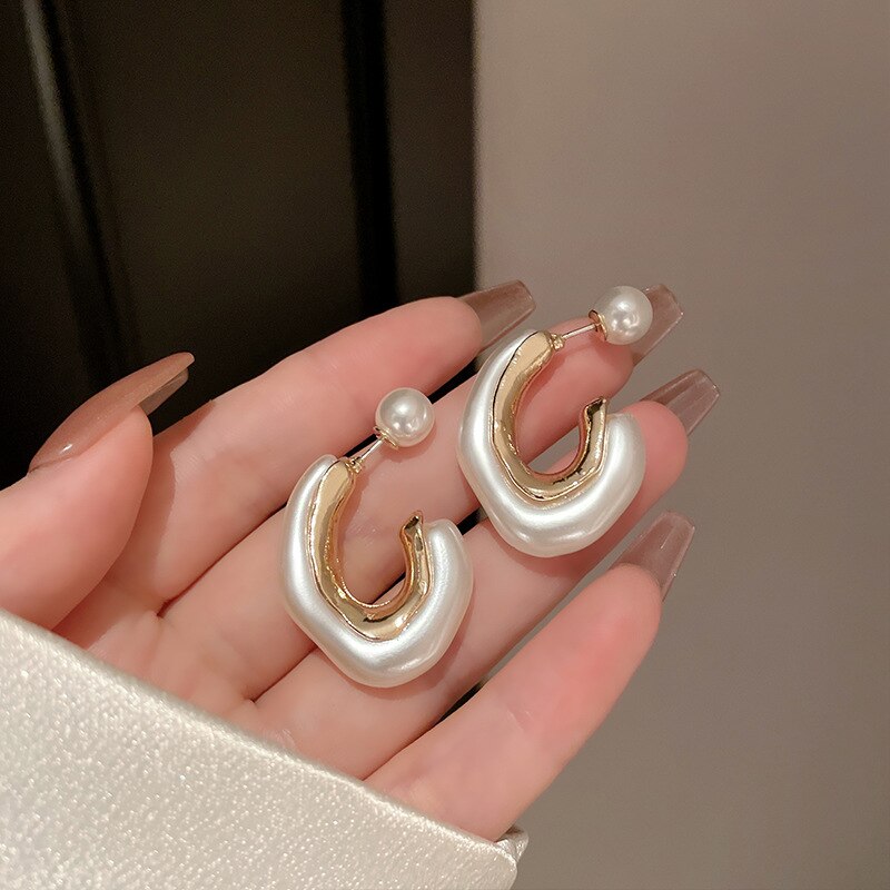 Pearl Hoop Earrings