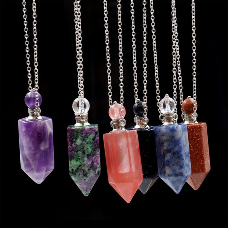 Natural Crystal Hexagonal Perfume Bottle