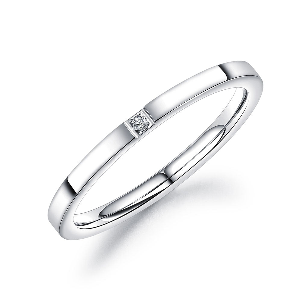 Stainless Steel Cubic Zirconia Stone Ring