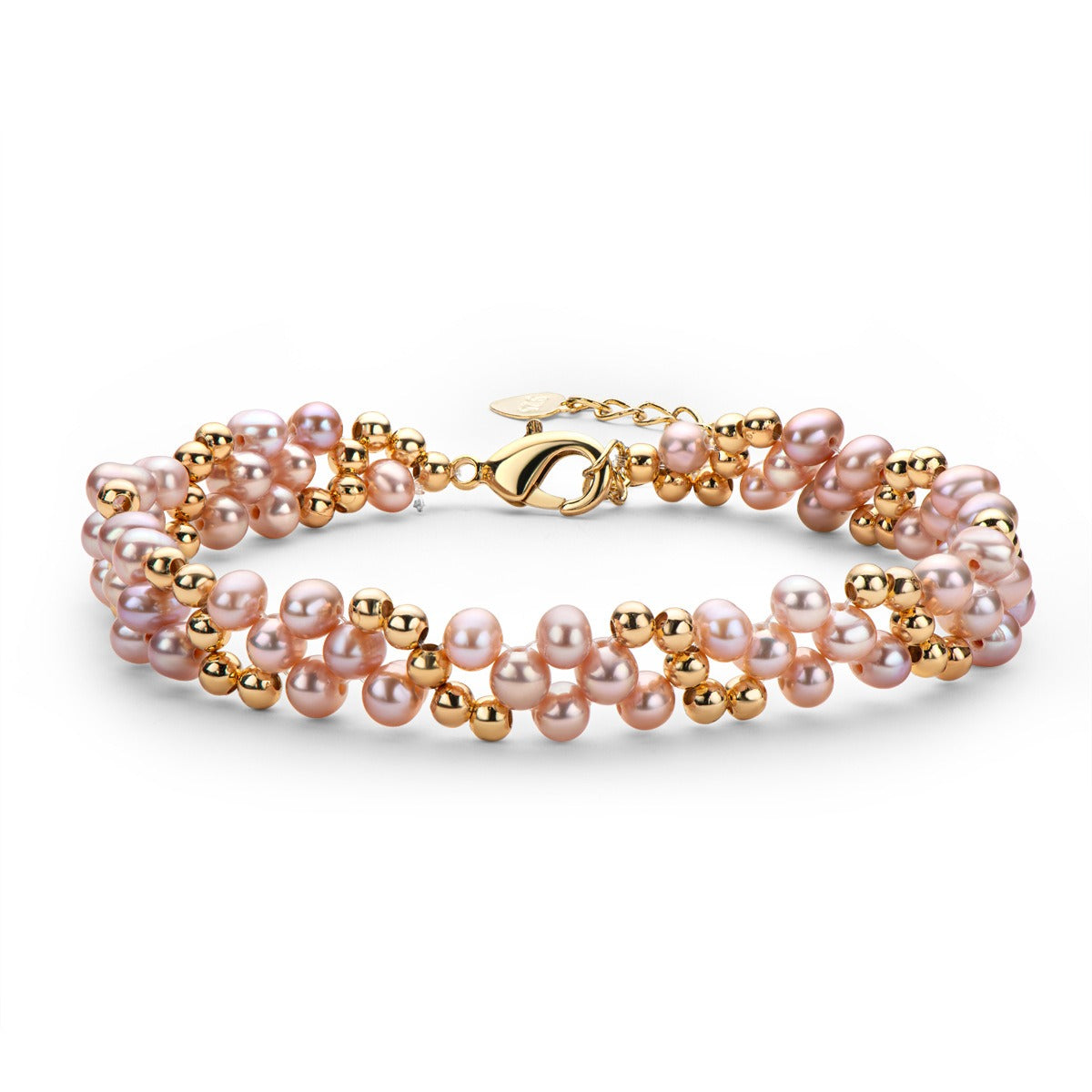 Adjustable 14K Gold Wrapped Pearl Bracelet