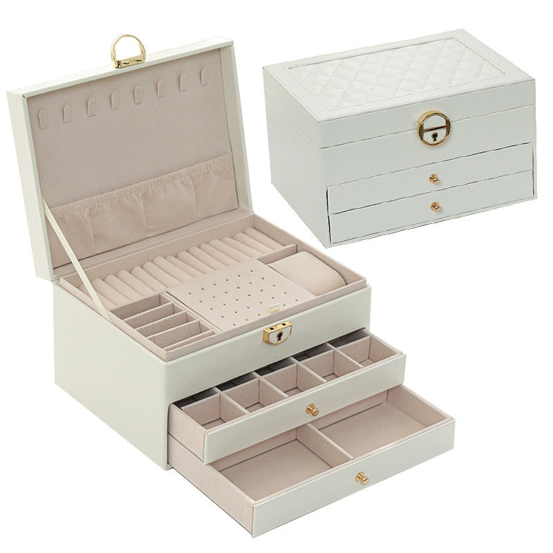 Jewelry Box With 3-layer Large Capacity