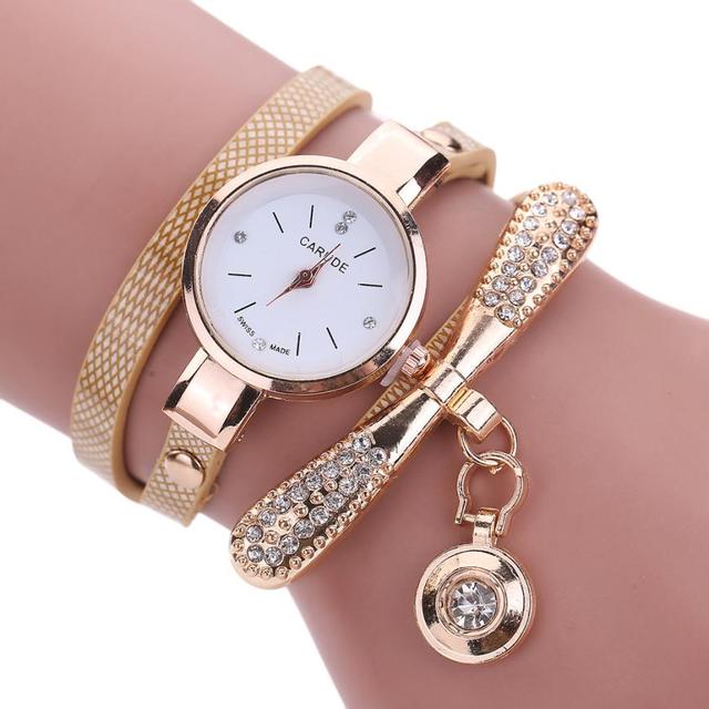 Casual Bracelet Watch With Rhinestones