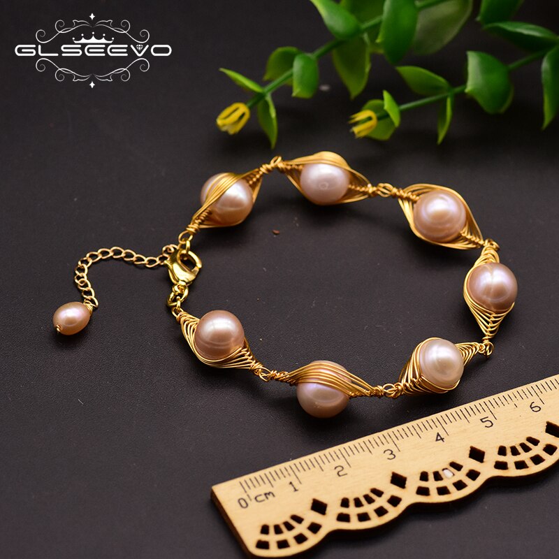 Pink Pearl Adjustable Cufflinks Bracelet