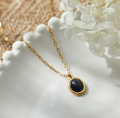 Moon Stone and Black Onyx Crystals Gold Jewelry