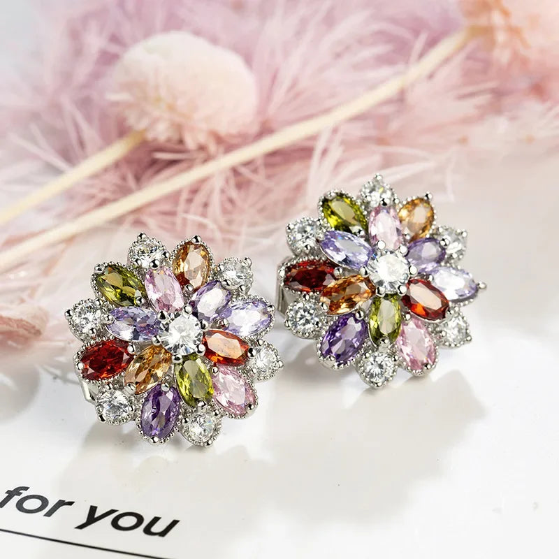 Rainbow Crystal Zircon Earrings