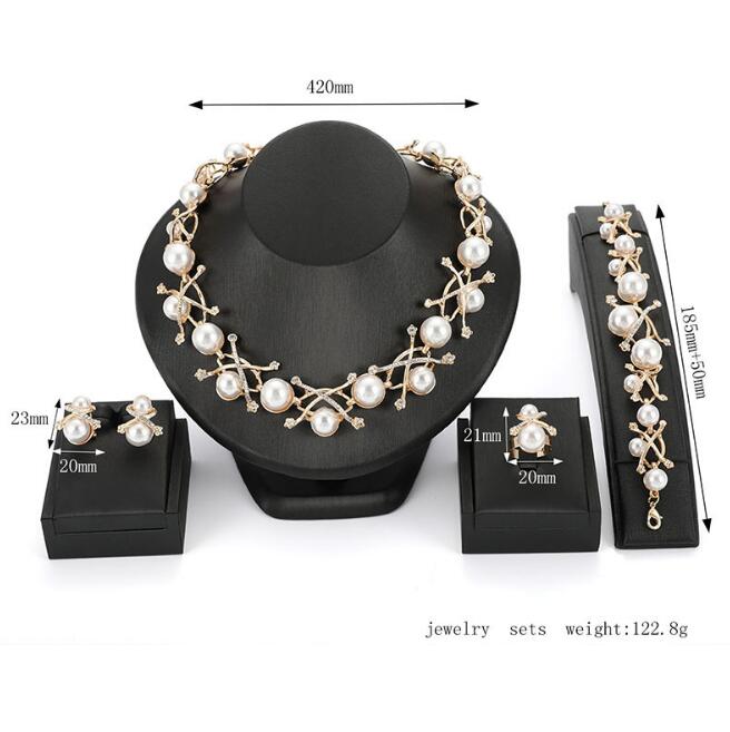 Pearl Necklace Earring Set