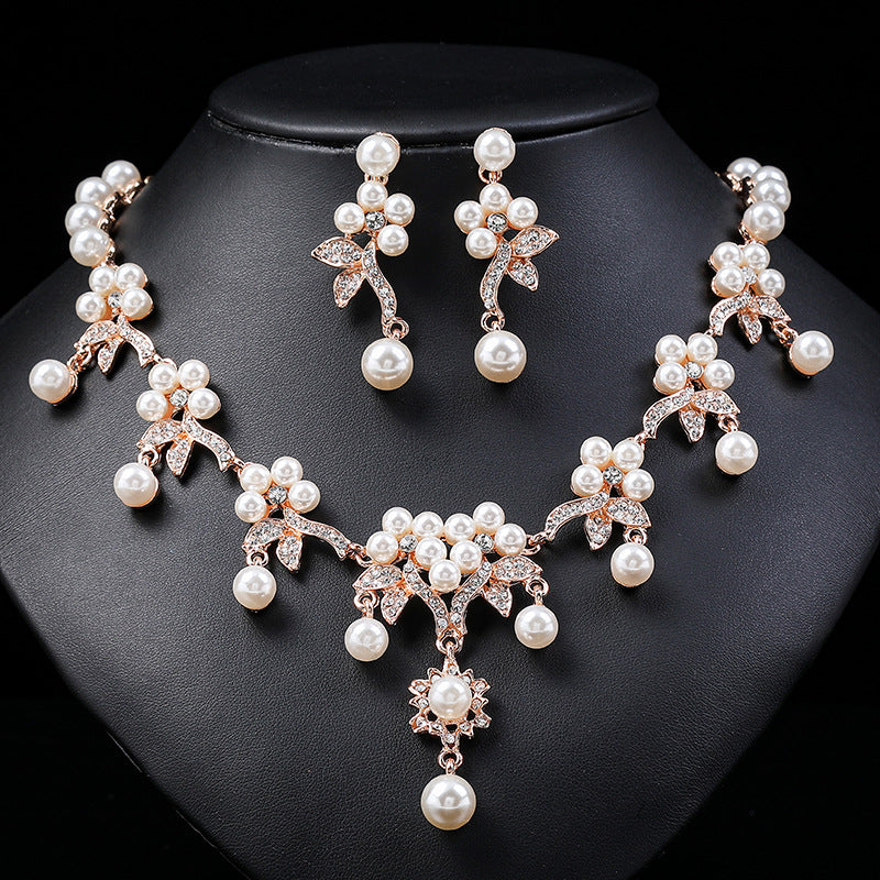Branch Shaped Pearl Necklace Set