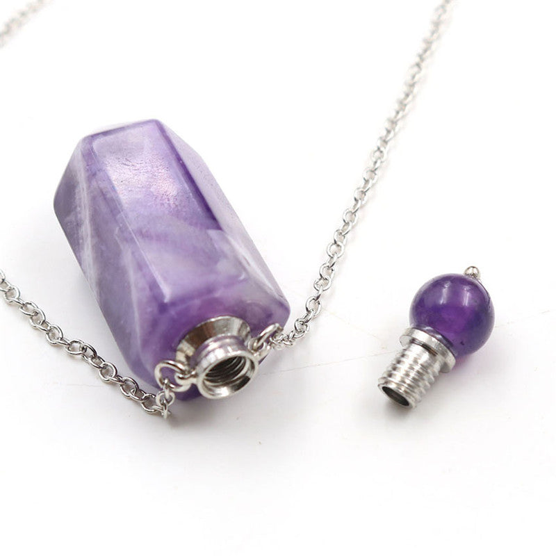 Natural Crystal Hexagonal Perfume Bottle