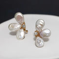Baroque Pearl Flower Petal Earrings