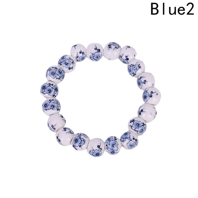 Blue and White Porcelain Beads Bracelet