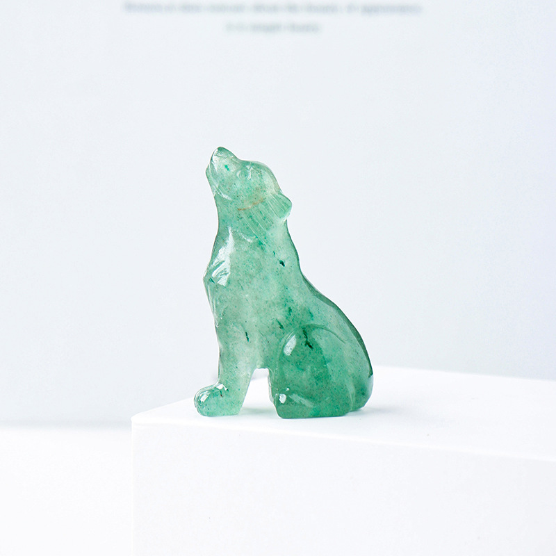 Crystal Wolf Cub Carving Piece