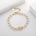 Adjustable 14K Gold Wrapped Pearl Bracelet