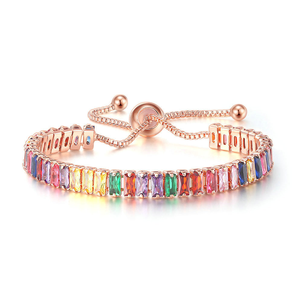 Adjustable Colored Zircon Bracelet